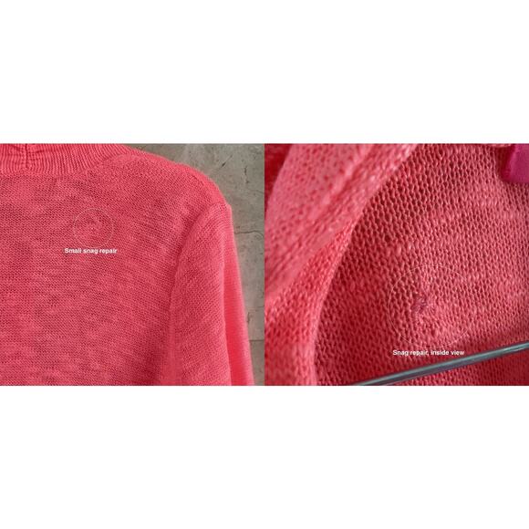 Lilly Pulitzer Faretta Open Knit Cardigan Sweater Small Coral Tassels Resort - Picture 9 of 9